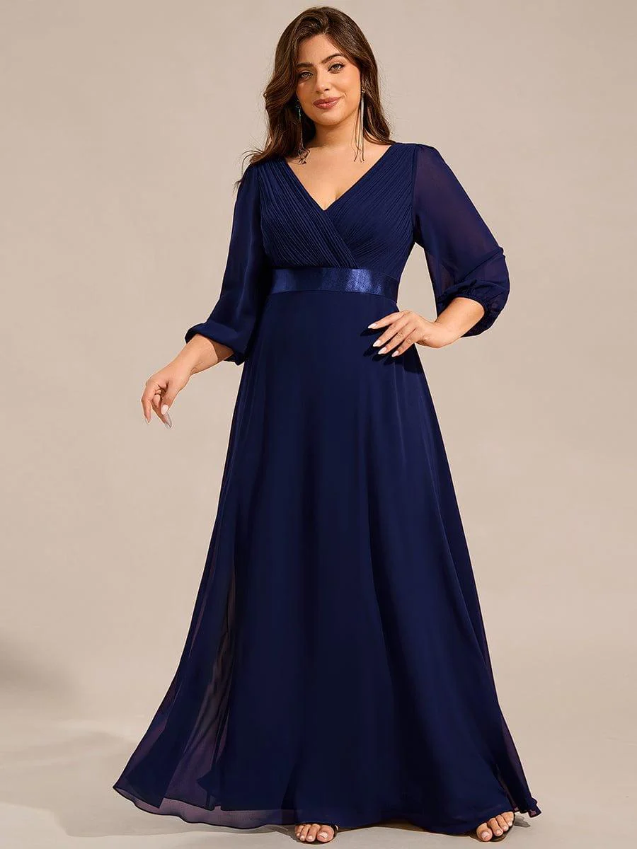 ever OLIVIA|Chiffon Long Sleeve Empire Waist Maxi Bridesmaid Dress with Pleated Detailing - Image 18