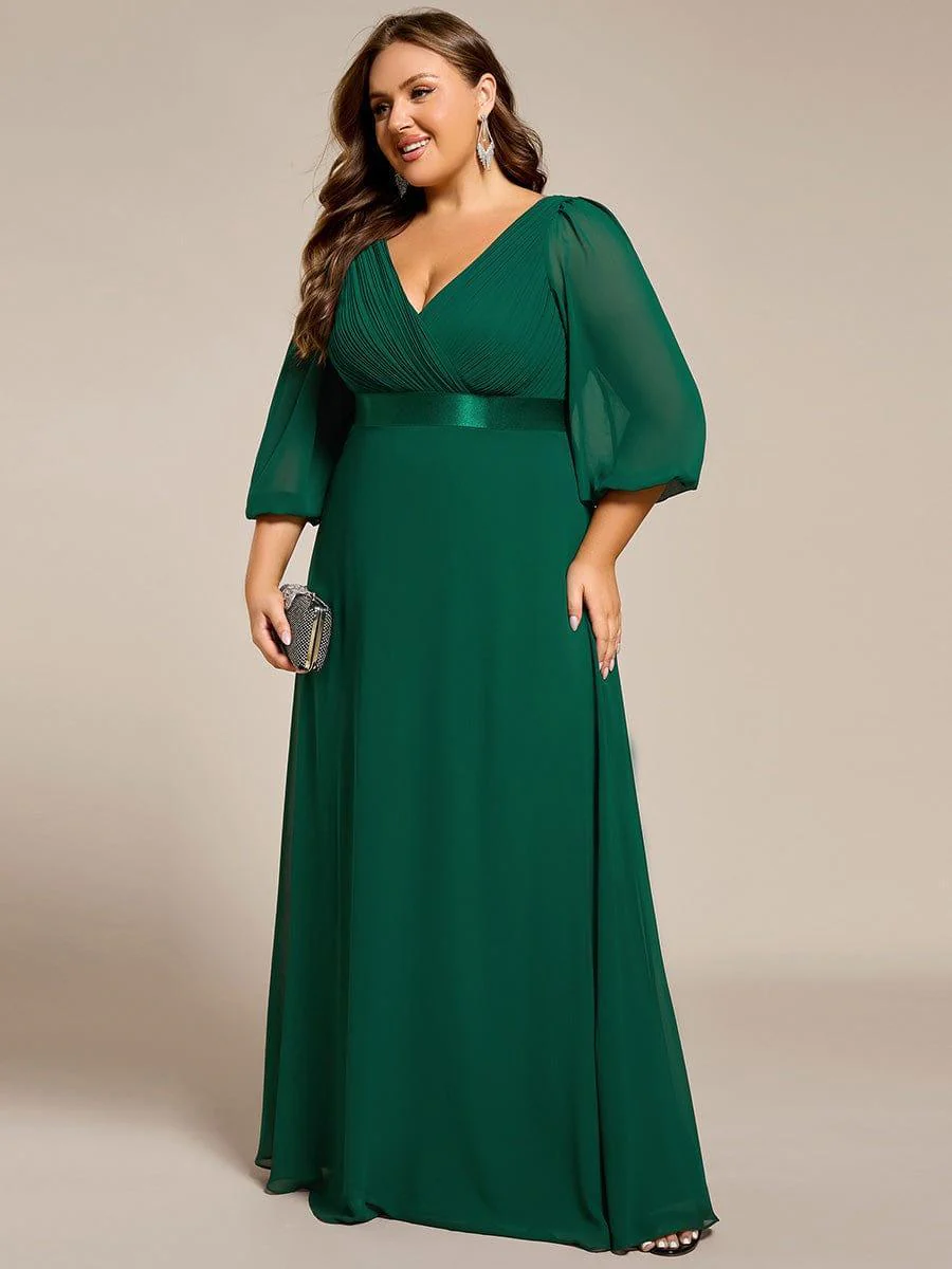 ever OLIVIA|Chiffon Long Sleeve Empire Waist Maxi Bridesmaid Dress with Pleated Detailing - Image 37