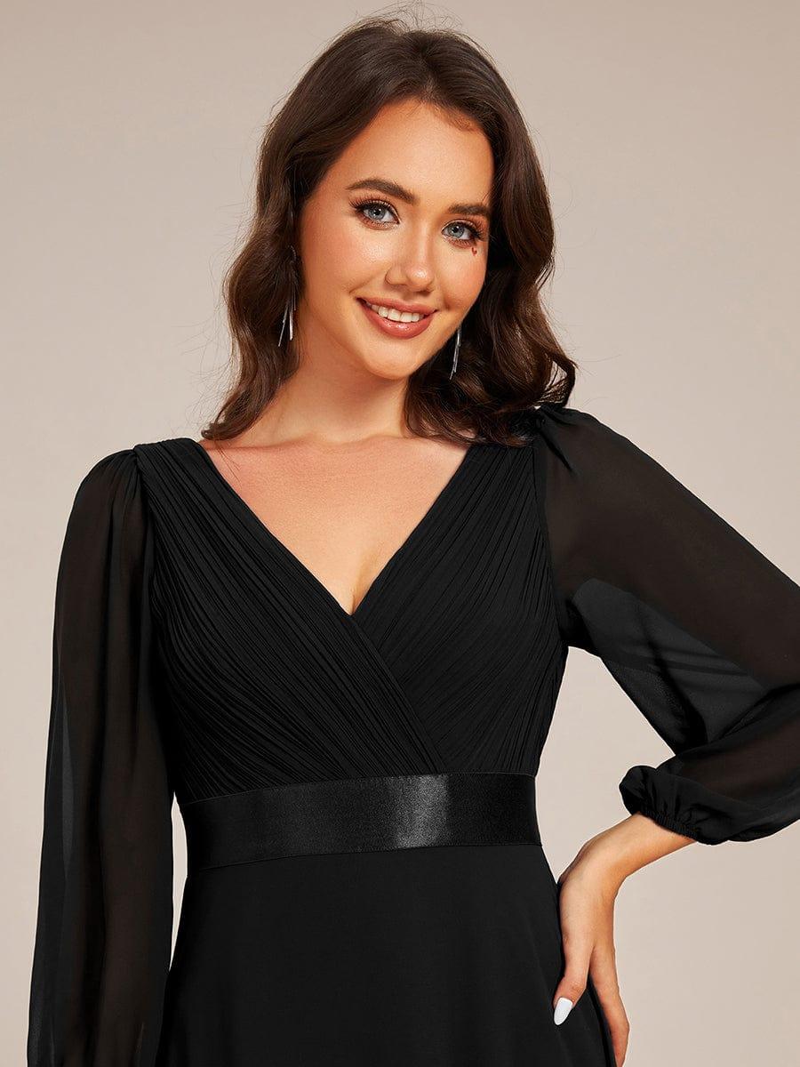 ever OLIVIA|Chiffon Long Sleeve Empire Waist Maxi Bridesmaid Dress with Pleated Detailing - Image 5