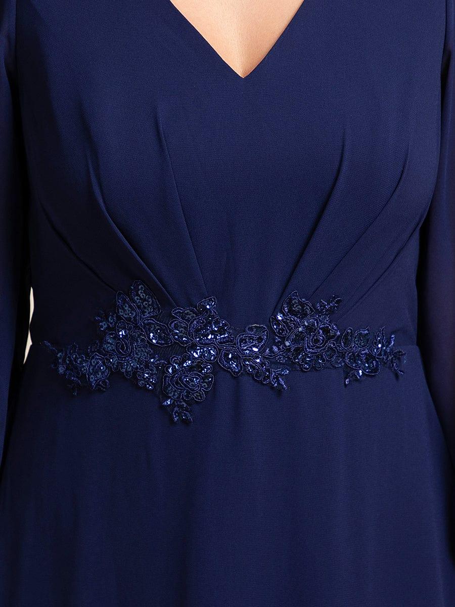 ever MARYAM|Chiffon Long Sleeve High-Low Evening Dress with Waist Applique(Final Sale) - Image 33