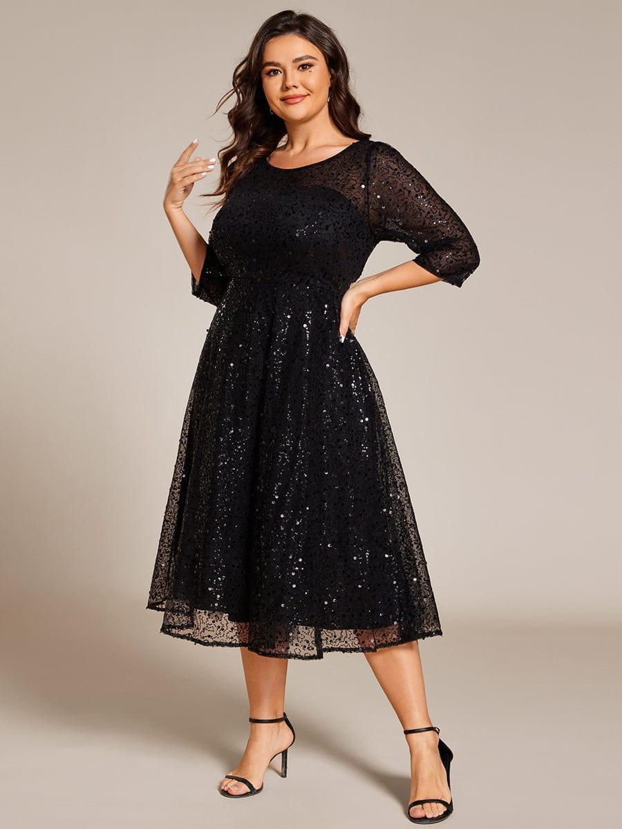 ever SIENNA|Dazzling Sequin A-Line Midi Mother of the Bride Dress with Long Sleeves - Image 20