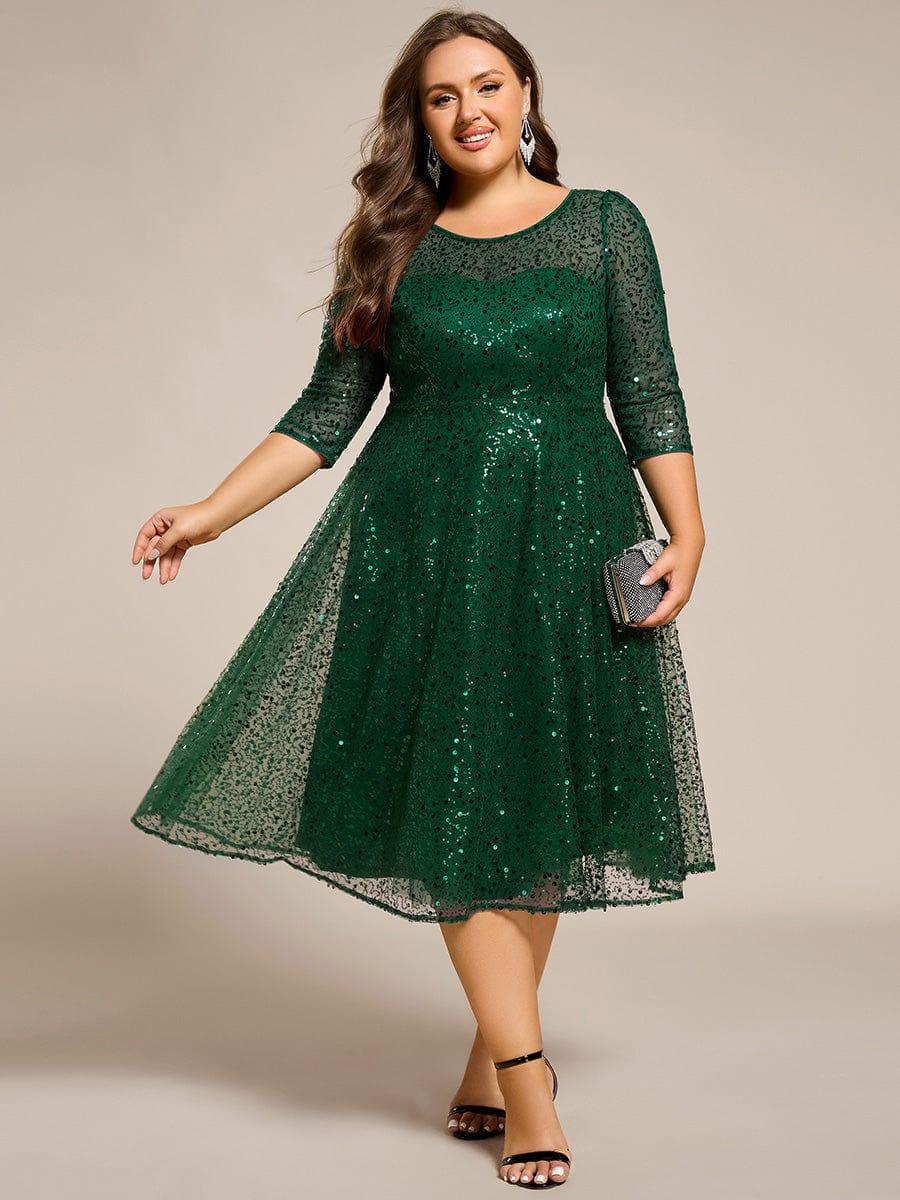 ever SIENNA|Dazzling Sequin A-Line Midi Mother of the Bride Dress with Long Sleeves - Image 32