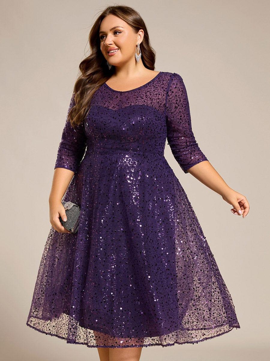 ever SIENNA|Dazzling Sequin A-Line Midi Mother of the Bride Dress with Long Sleeves - Image 43