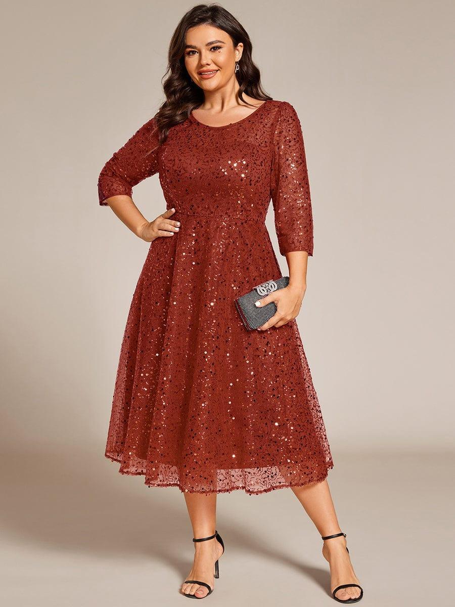 ever SIENNA|Dazzling Sequin A-Line Midi Mother of the Bride Dress with Long Sleeves - Image 51