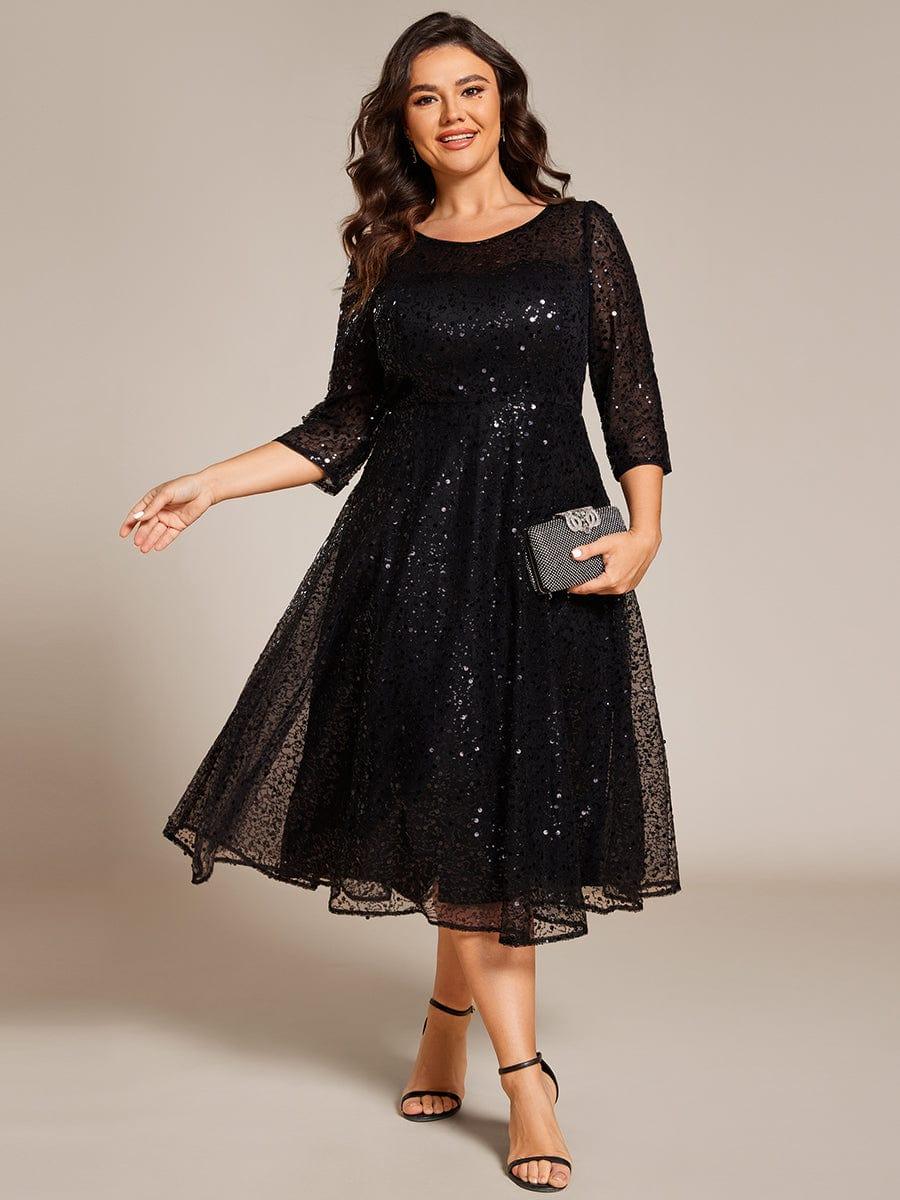 ever SIENNA|Dazzling Sequin A-Line Midi Wedding Guest Dress with Long Sleeves - Image 16