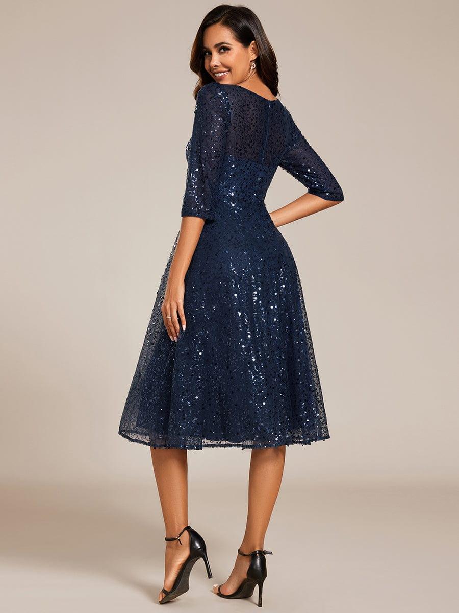 ever SIENNA|Dazzling Sequin A-Line Midi Wedding Guest Dress with Long Sleeves - Image 22
