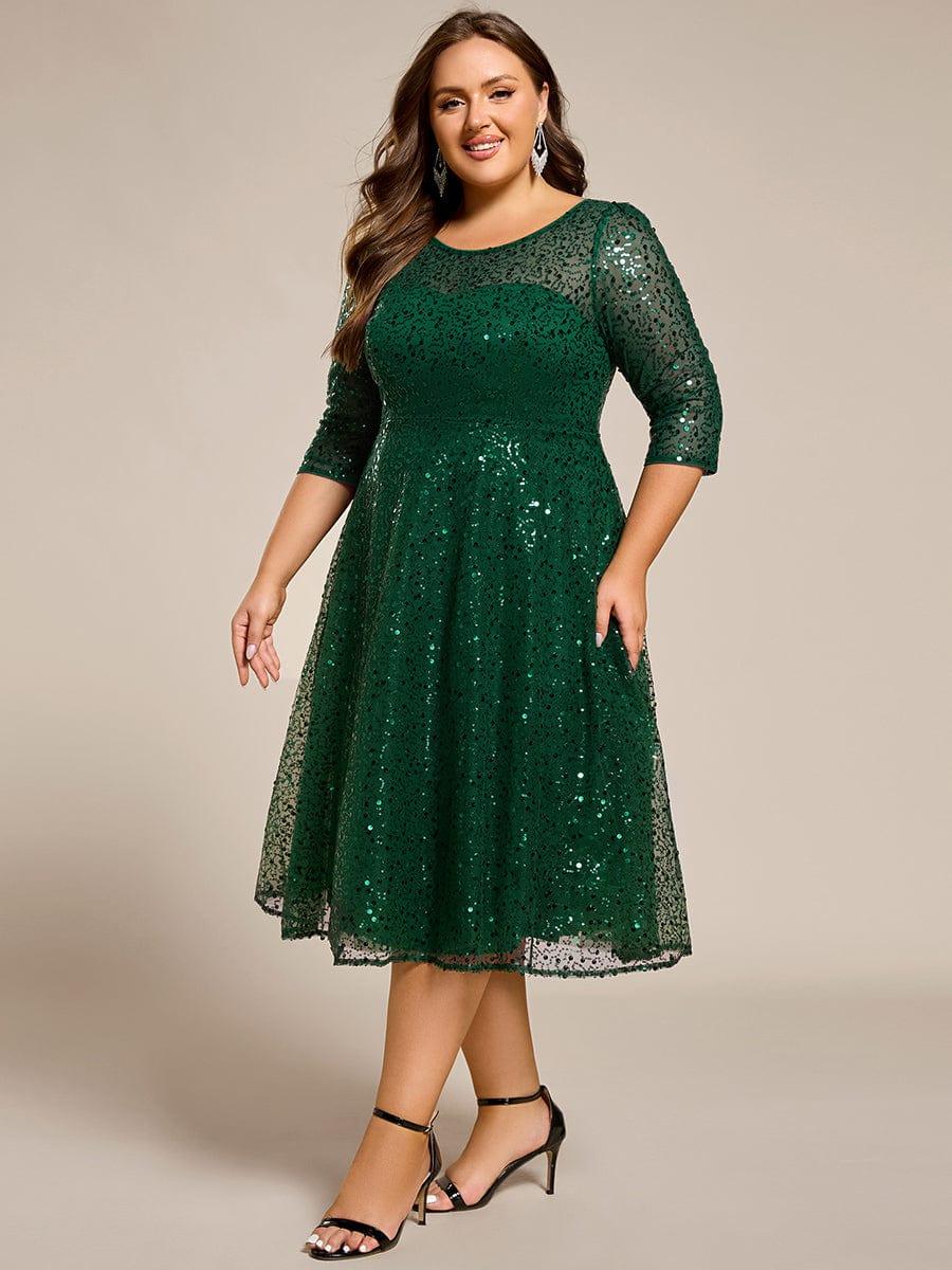 ever SIENNA|Dazzling Sequin A-Line Midi Wedding Guest Dress with Long Sleeves - Image 39