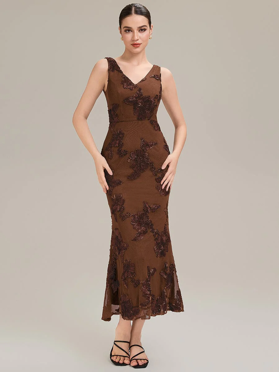 ever VIV|Designer V-Neck Mermaid Evening Dress - Image 12