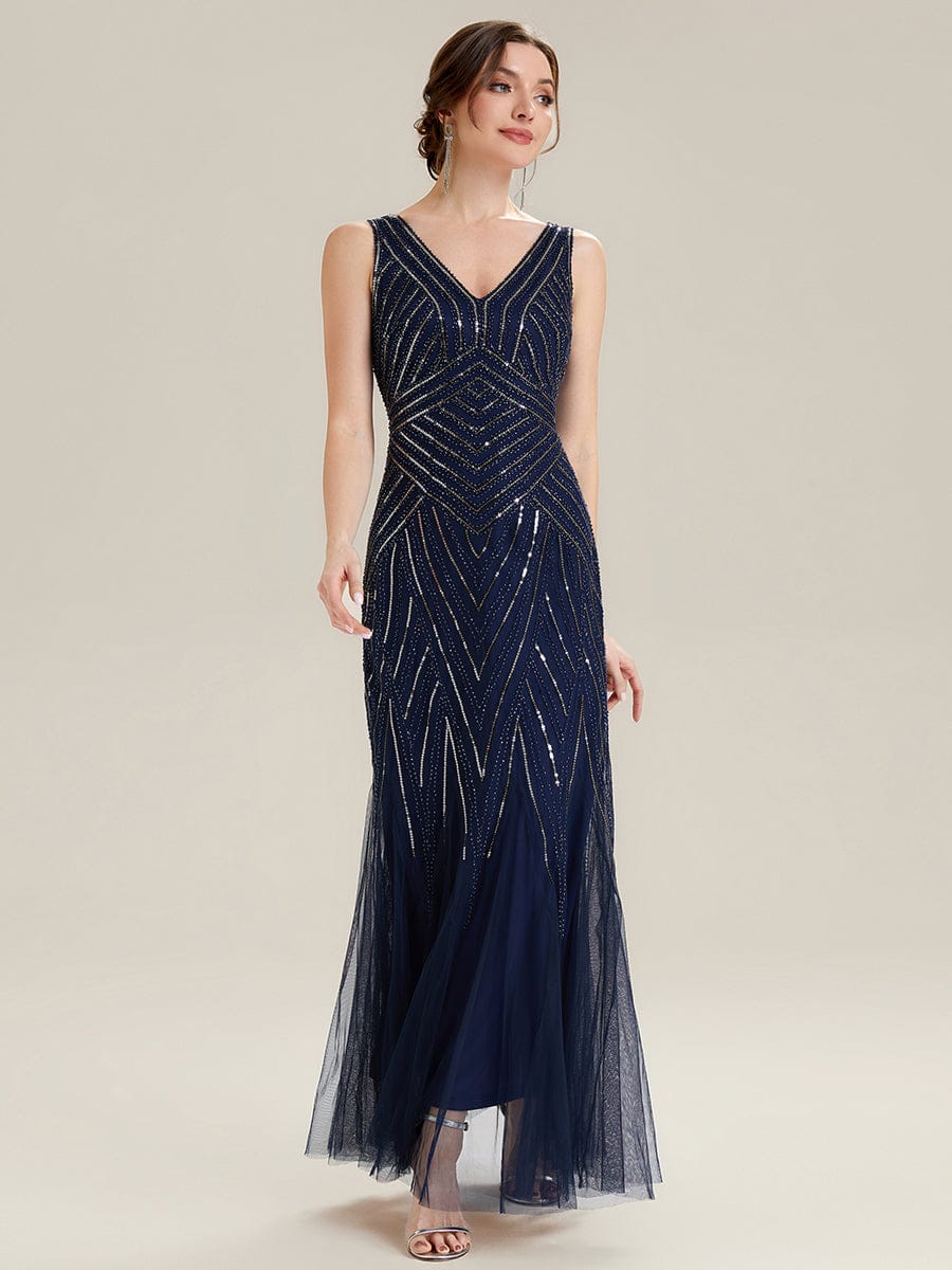 ever GLAMOUR|Deep V-Neck Sequin Sleeveless Dress - Image 43