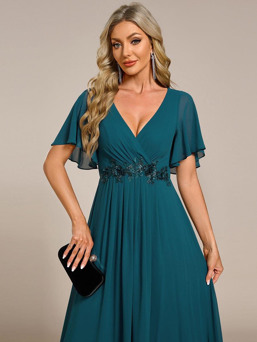 ever IVYROSE|Elegant Chiffon Applique Evening Dress with Flutter Sleeves - Image 113