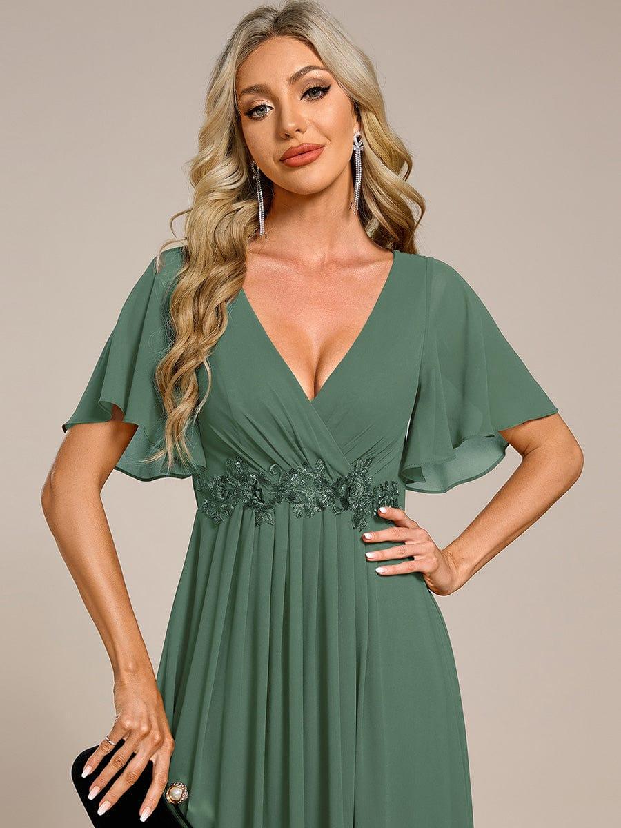 ever IVYROSE|Elegant Chiffon Applique Evening Dress with Flutter Sleeves - Image 123