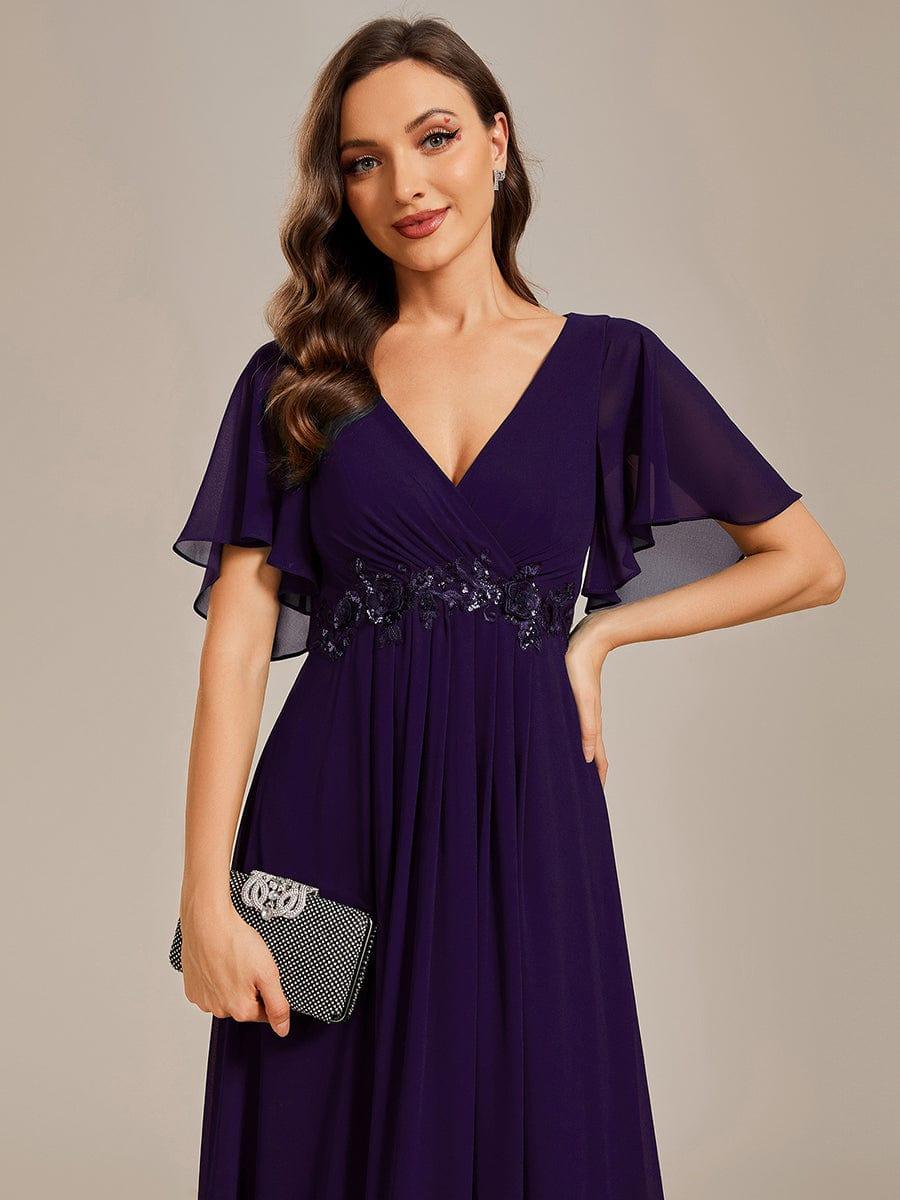 ever IVYROSE|Elegant Chiffon Applique Evening Dress with Flutter Sleeves - Image 66