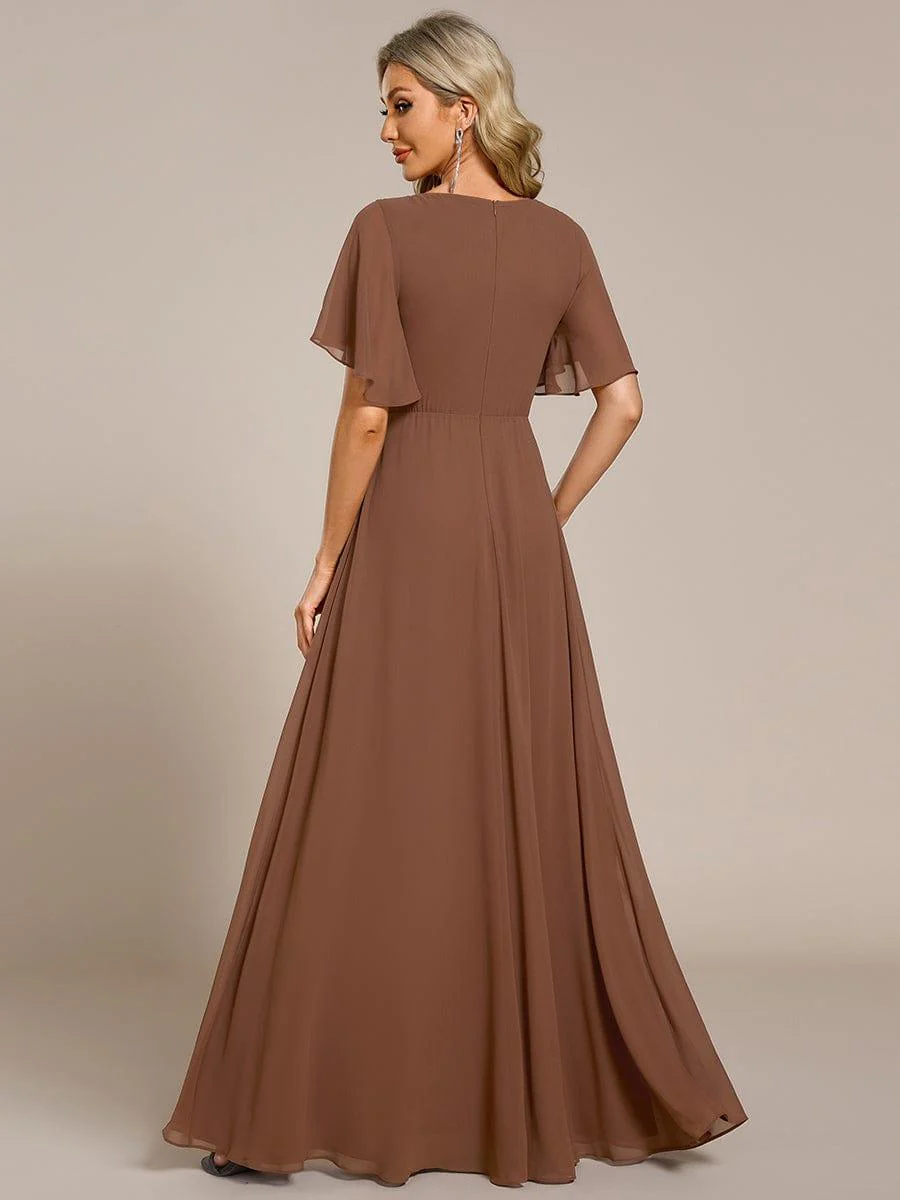 ever IVYROSE|Elegant Chiffon Applique Evening Dress with Flutter Sleeves - Image 97