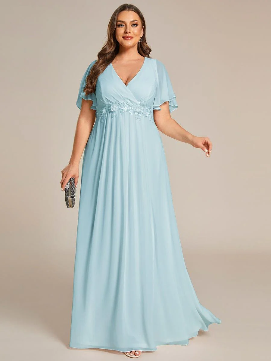 ever IVYROSE | Chiffon Applique Mother of the Bride Dress with Flutter Sleeves - Image 109