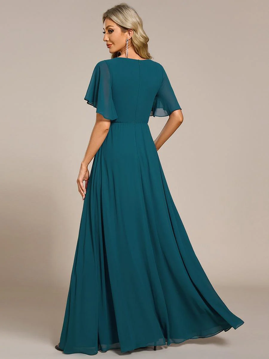 ever IVYROSE | Chiffon Applique Mother of the Bride Dress with Flutter Sleeves - Image 115