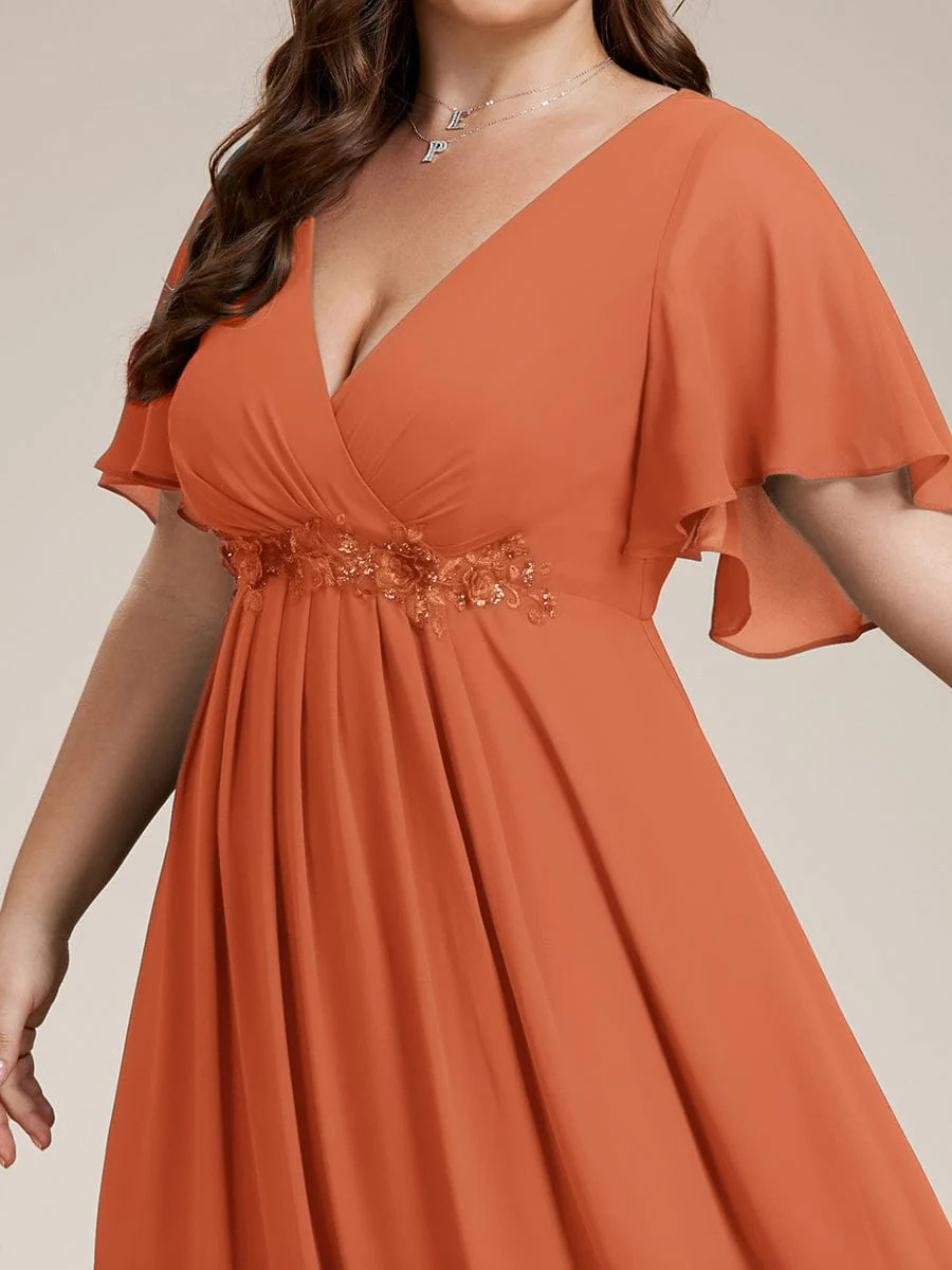 ever IVYROSE | Chiffon Applique Mother of the Bride Dress with Flutter Sleeves - Image 141