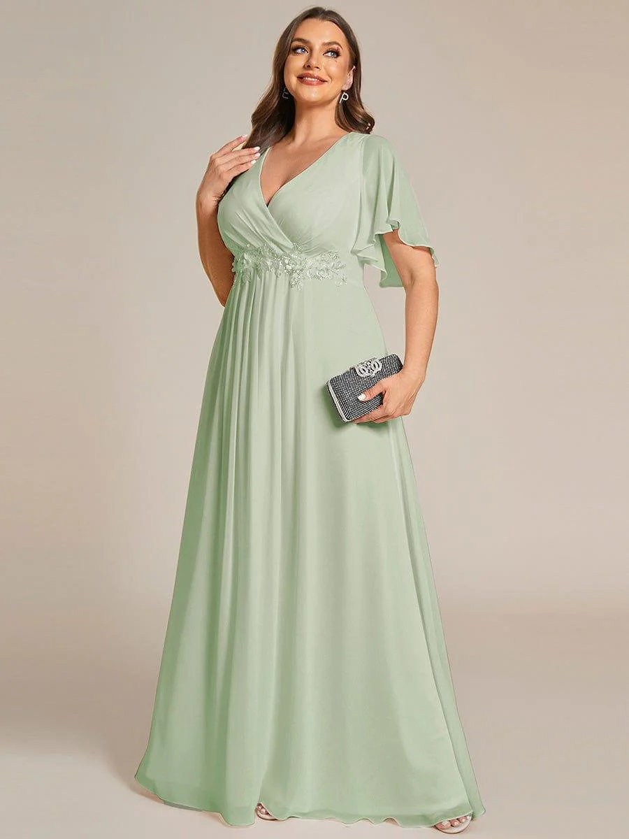 ever IVYROSE | Chiffon Applique Mother of the Bride Dress with Flutter Sleeves - Image 80