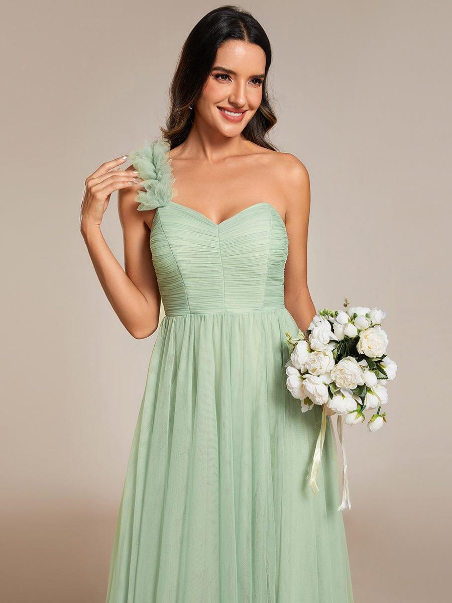ever CLOE|Elegant One Shoulder Maxi Tulle High Slit Bridesmaid Dress - Image 25