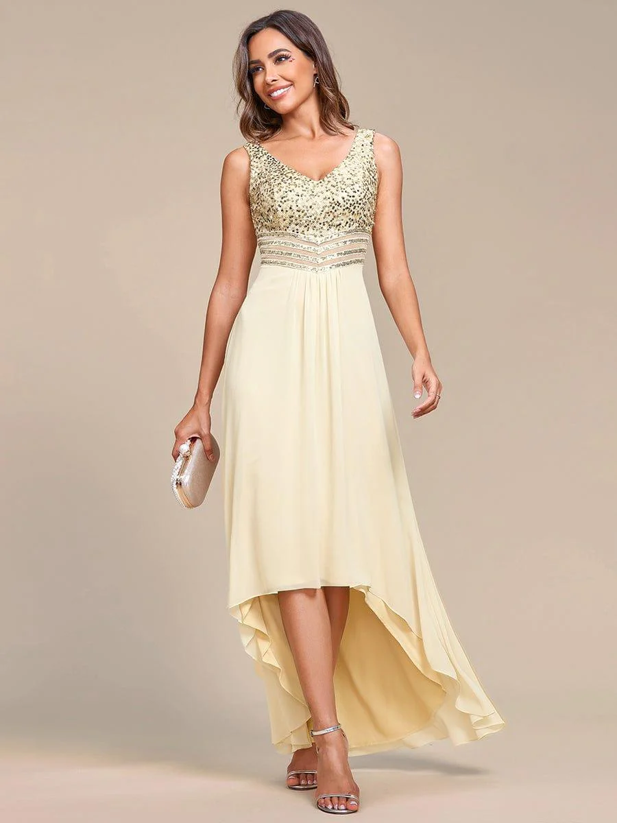 Sexy High-Low Maxi Chiffon Evening Dresses with Sequin(Final Sale) - Image 15