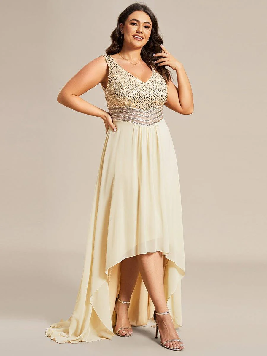 Sexy High-Low Maxi Chiffon Evening Dresses with Sequin(Final Sale) - Image 20