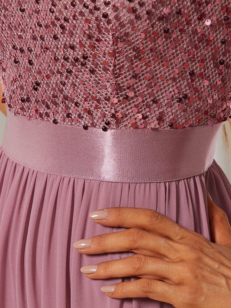 ever FLORENCE|Elegant Round Neckline 3/4 Sleeve Sequins Patchwork Evening Dress - Image 37