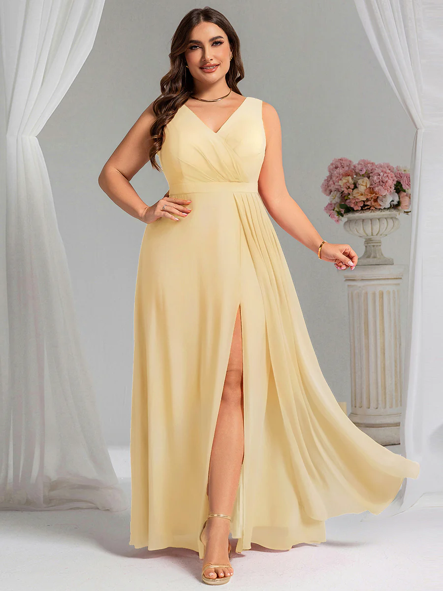Elegant Side Slit Bridesmaid Dress - Image 69