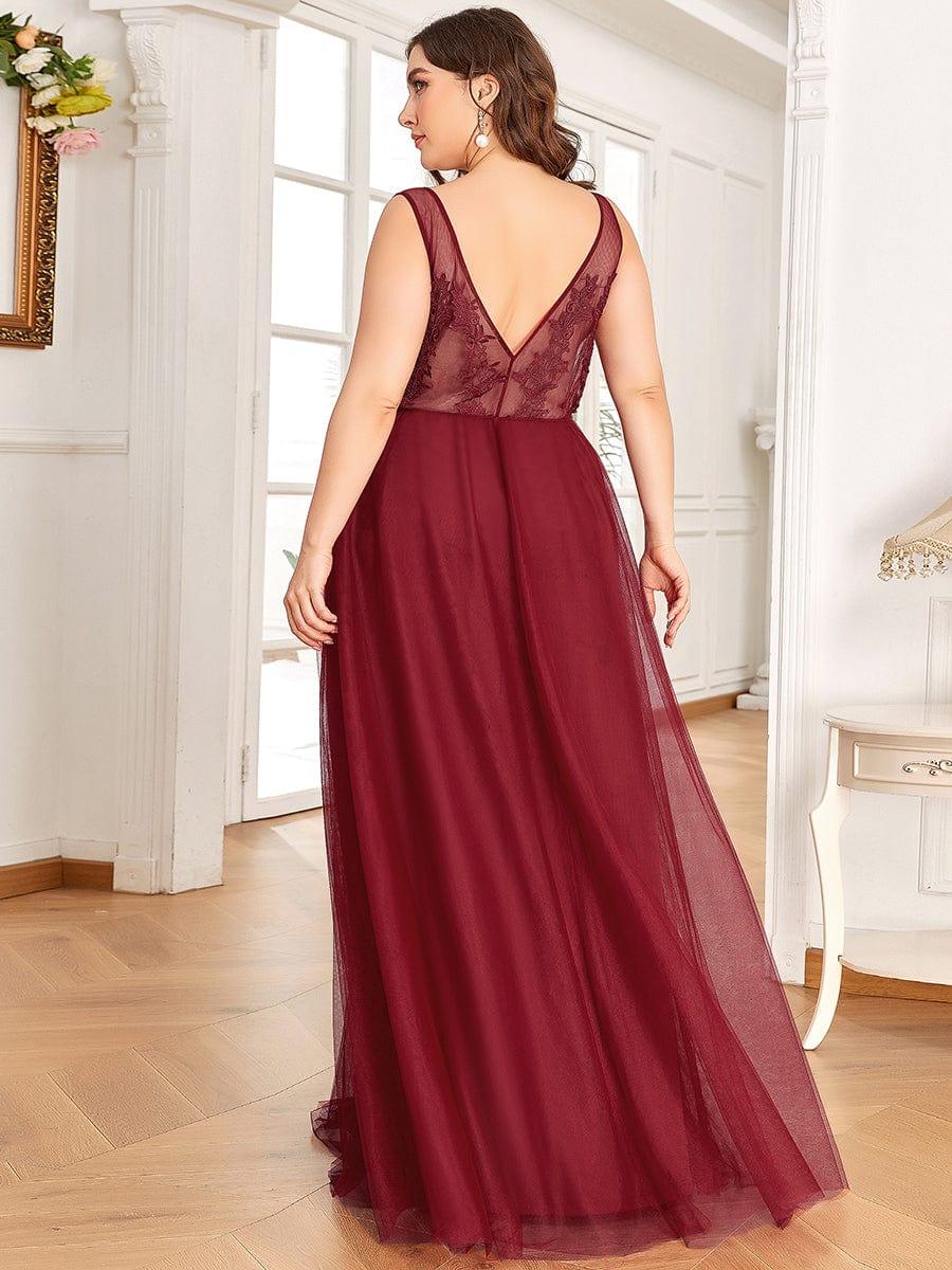 Elegant Sleeveless Applique Flowy Tulle Evening Dress(Final Sale) - Image 35