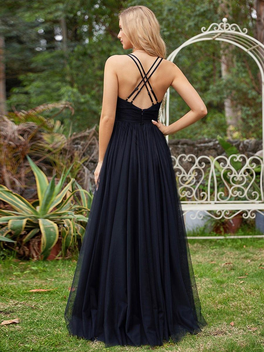Elegant Sleeveless V-Neck A-Line Dress in Black(Final Sale) - Image 2