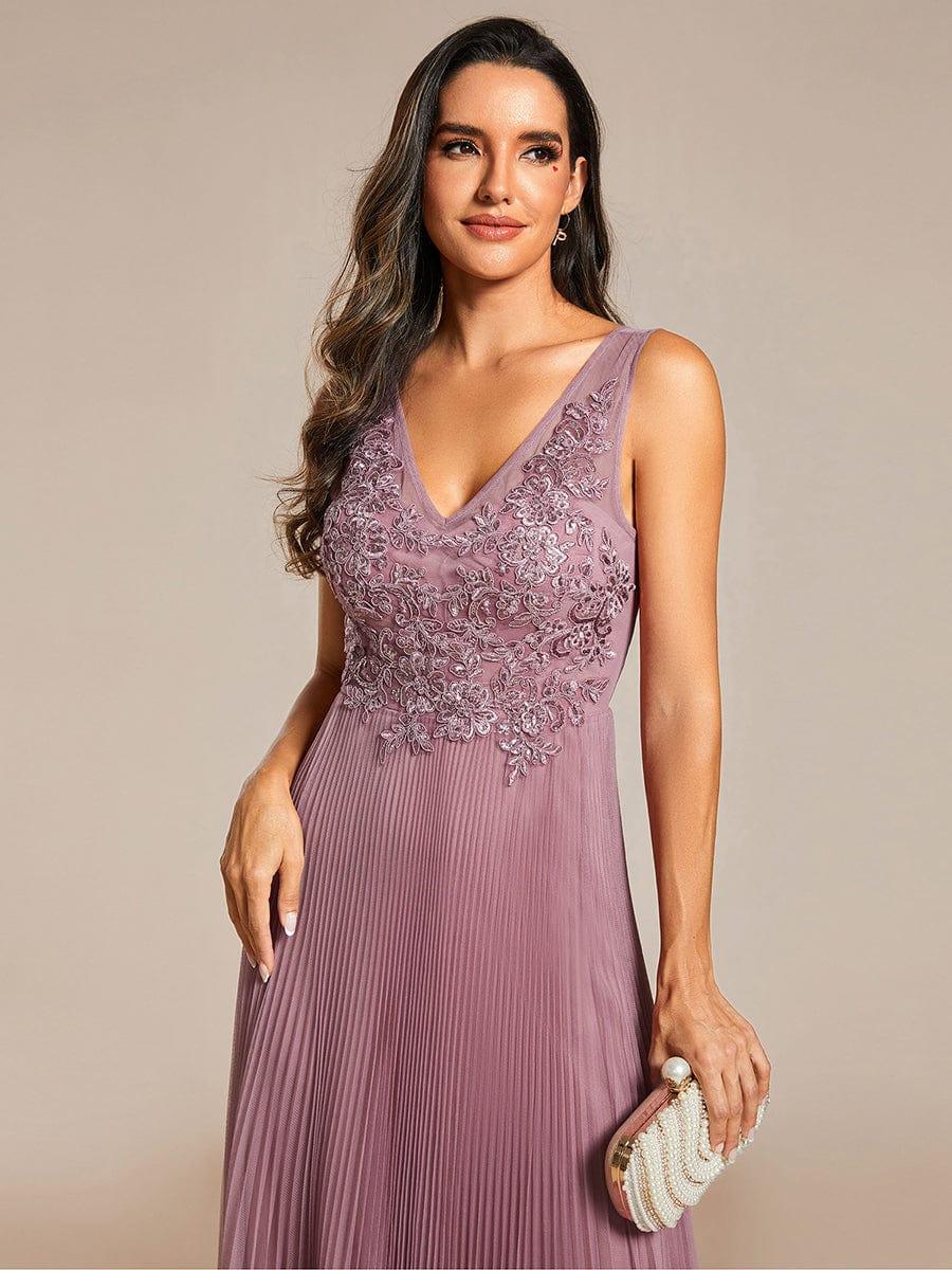 Elegant V-Neck Floor-Length A-Line Tulle Evening Dress(Final Sale) - Image 18