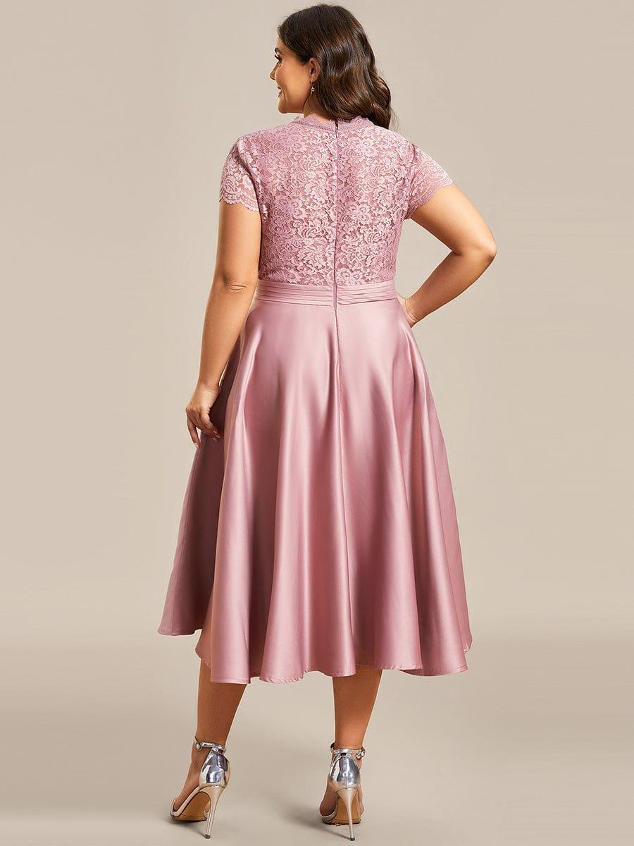 ever HARLEY|Embroidered Floral V Neck Short Sleeves Midi A-Line Formal Dress - Image 42