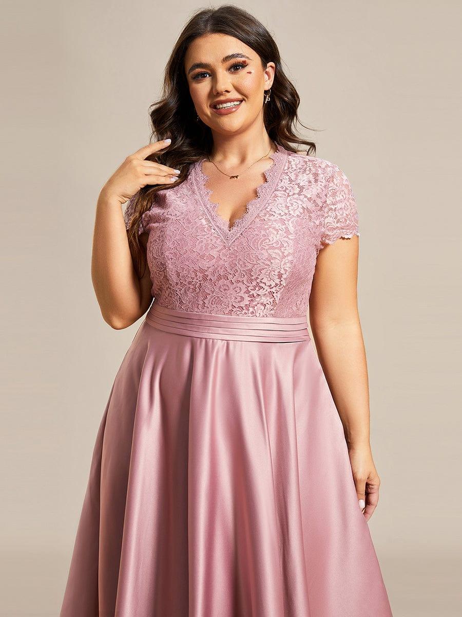 ever HARLEY|Embroidered Floral V Neck Short Sleeves Midi A-Line Formal Dress - Image 43