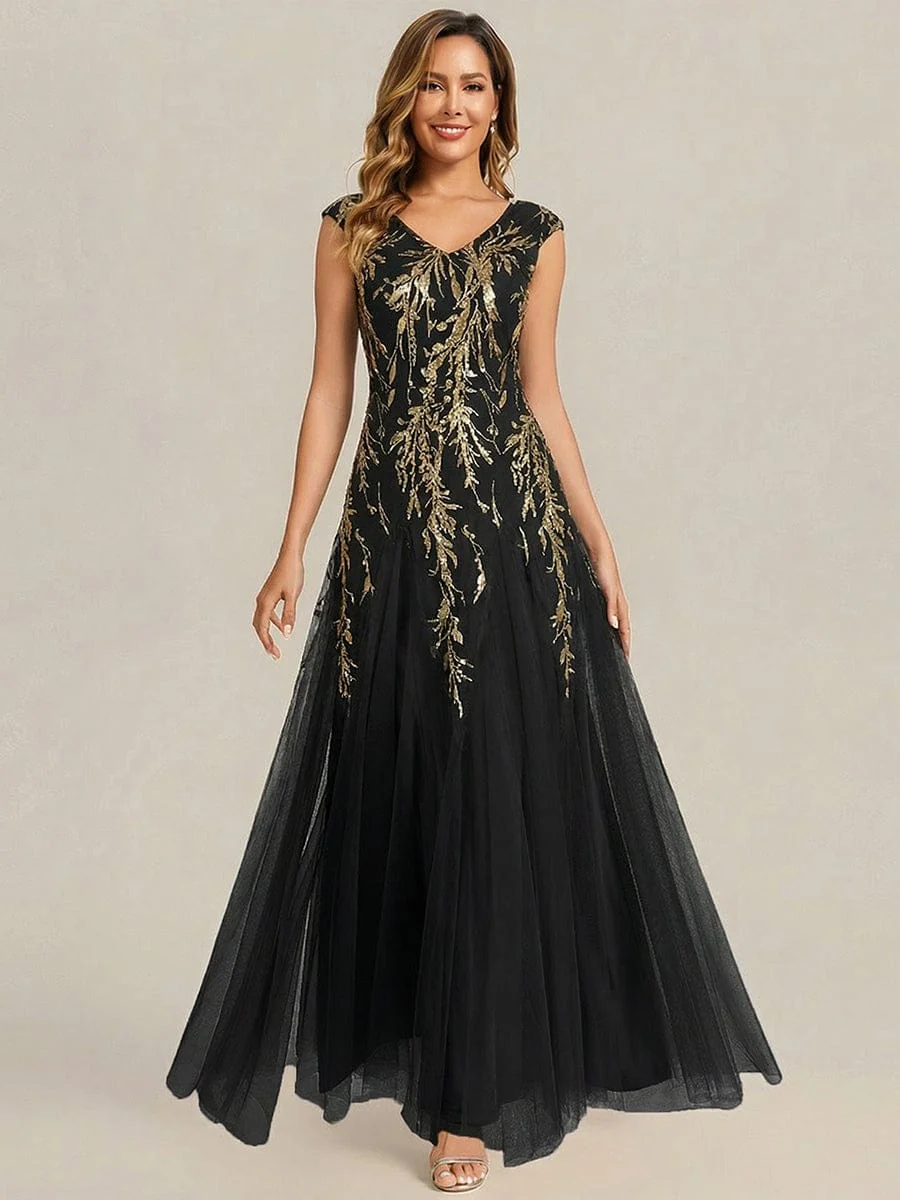 ever FREYA|Embroidered Sequin Cap Sleeve Dress - Image 3