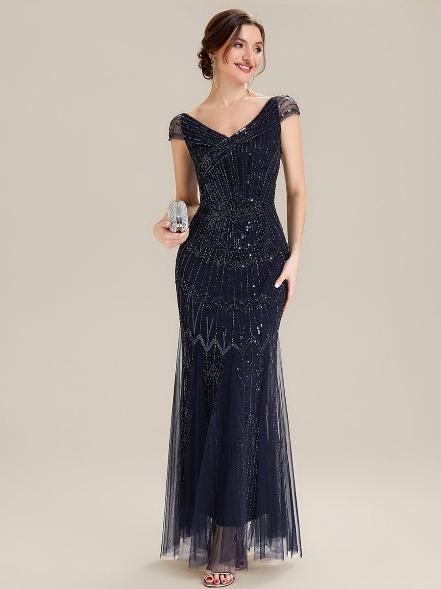 ever CABARET|Embroidered Sequin Drop Shoulder Sleeve Dress - Image 14