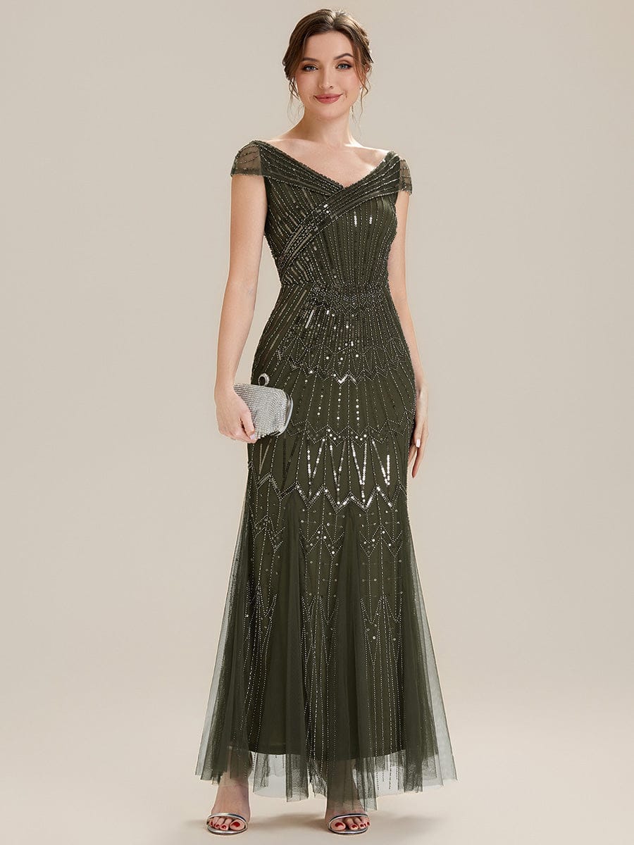 ever CABARET|Embroidered Sequin Drop Shoulder Sleeve Dress - Image 15