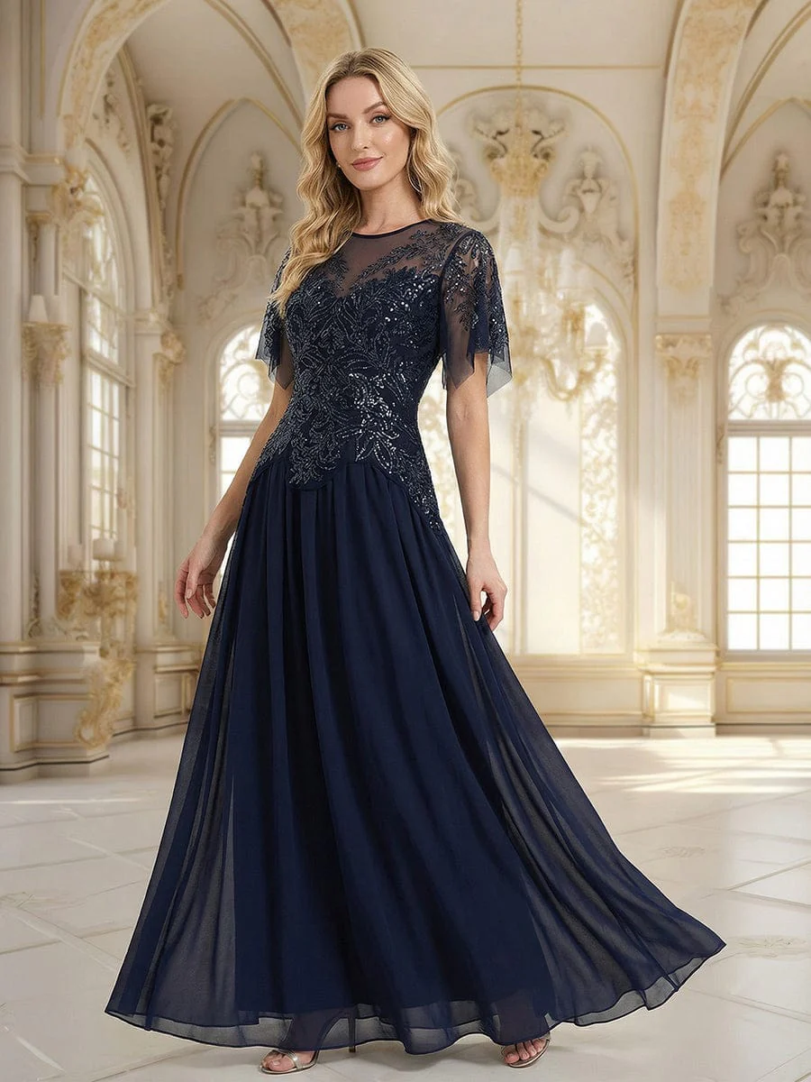 ever LUSTRE|Embroidered Sequin Ruffle Sleeve Dress - Image 11