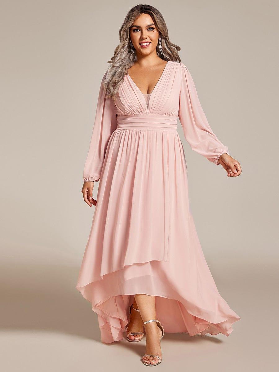 ever GRIFFIN|Enchanting Chiffon Lantern Sleeve Pleated High Waist Bridesmaid Dress - Image 16