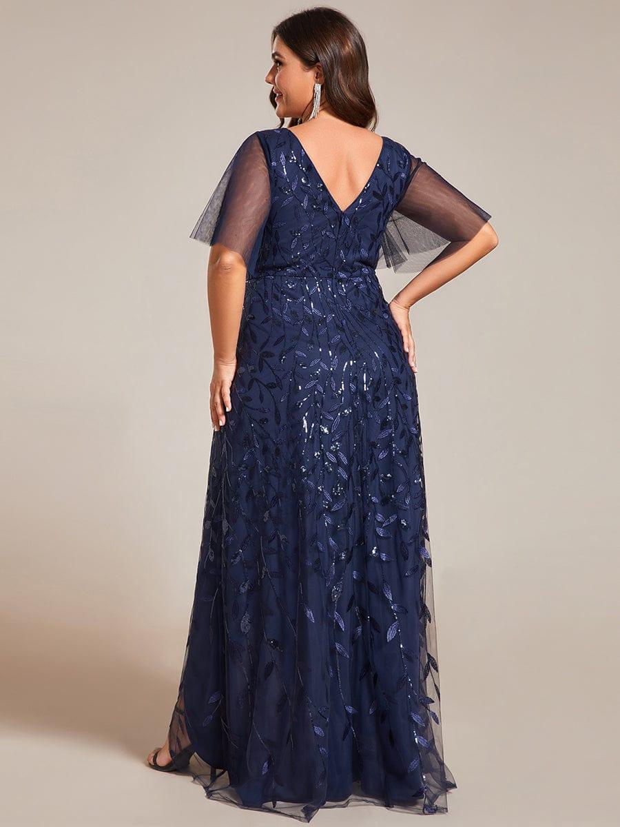 ever ALIX|V-Neck High Slit Sequined Evening Dresses - Image 26