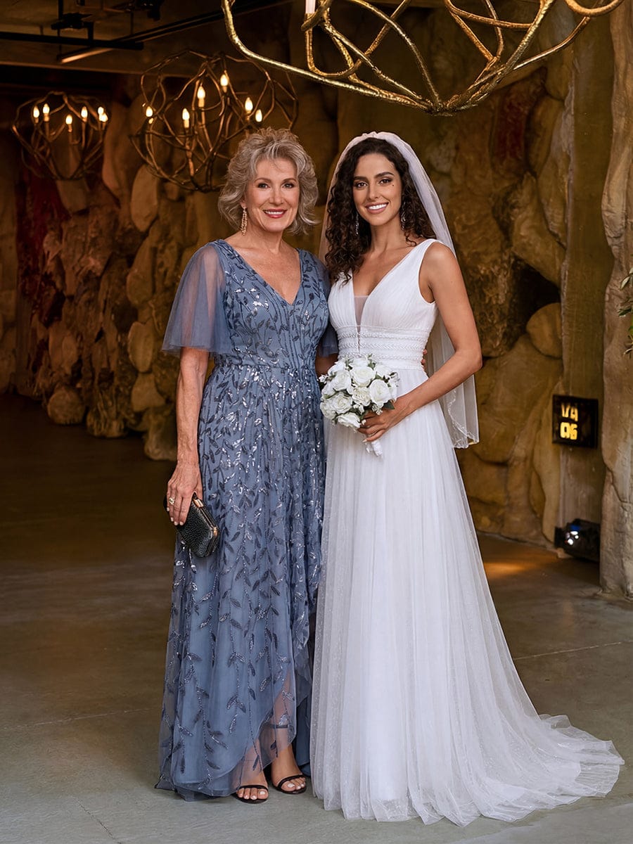 ever ALIX|V-Neck Sequined Mother of The Bride Dresses - Image 31