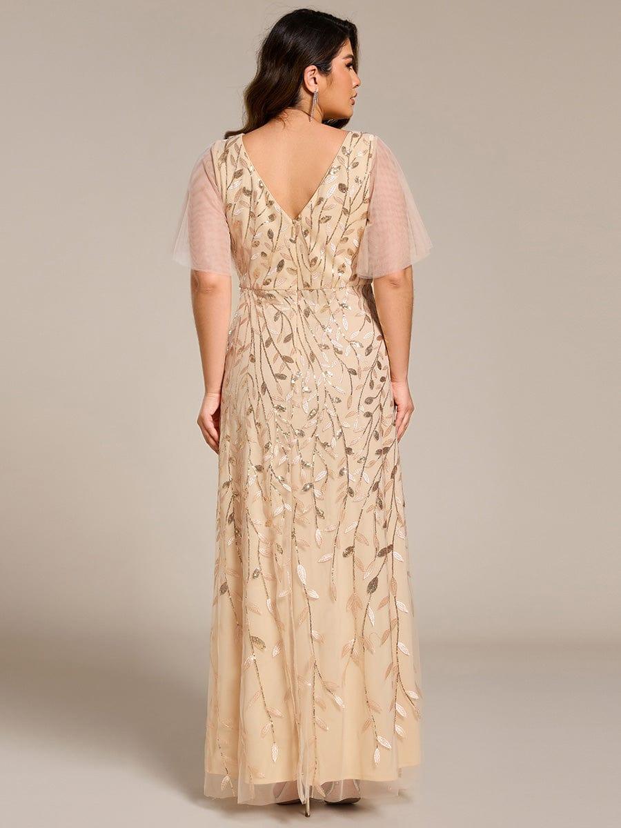ever ALIX|V-Neck High Slit Sequined Evening Dresses - Image 83