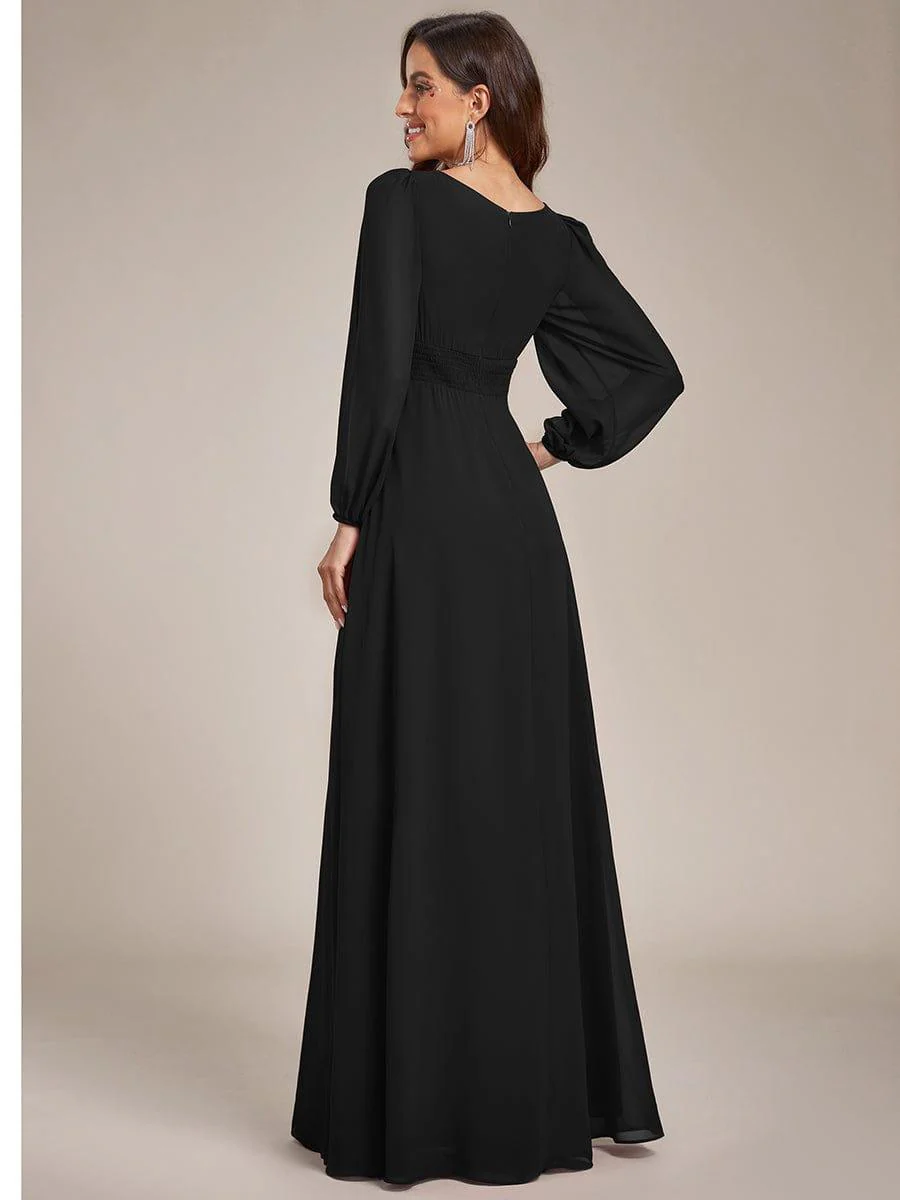 ever CELESTE|Chiffon Long Sleeve Floor Length Mother of The Bride Dress - Image 10