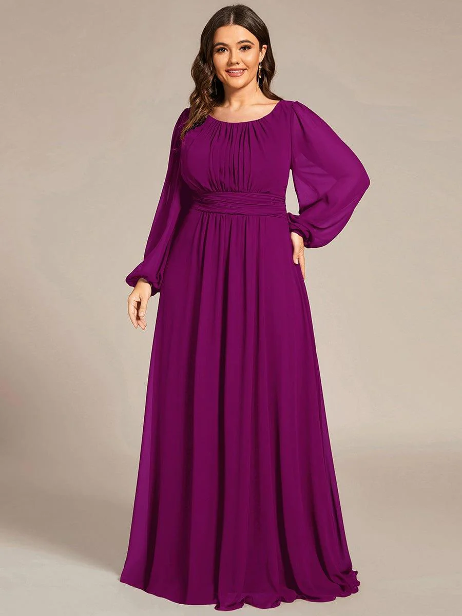 ever CELESTE|Chiffon Long Sleeve Floor Length Mother of The Bride Dress - Image 100