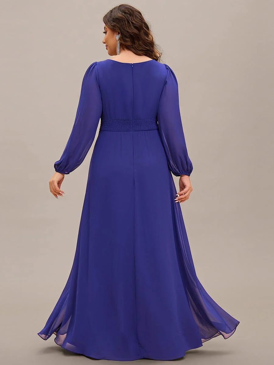ever CELESTE|Chiffon Long Sleeve Floor Length Mother of The Bride Dress - Image 129