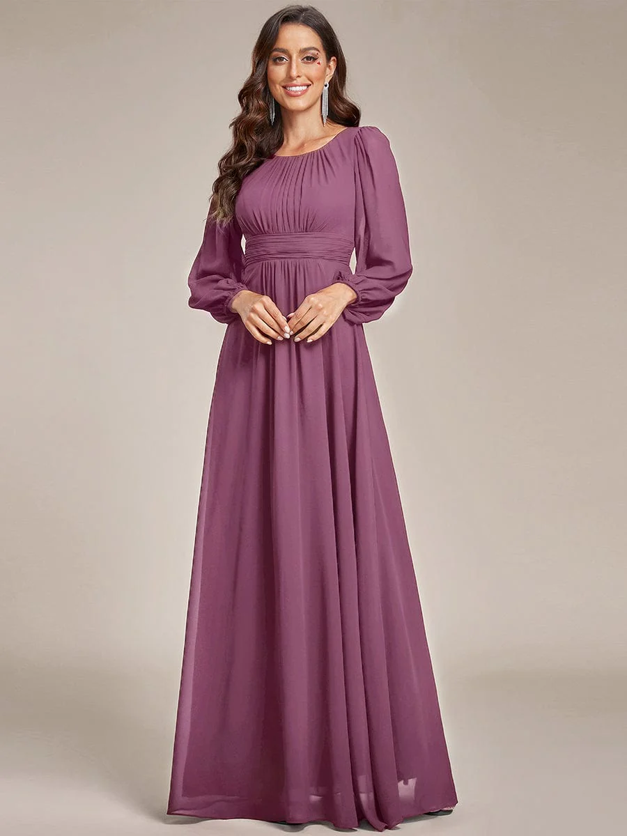 ever CELESTE|Chiffon Long Sleeve Floor Length Mother of The Bride Dress - Image 171