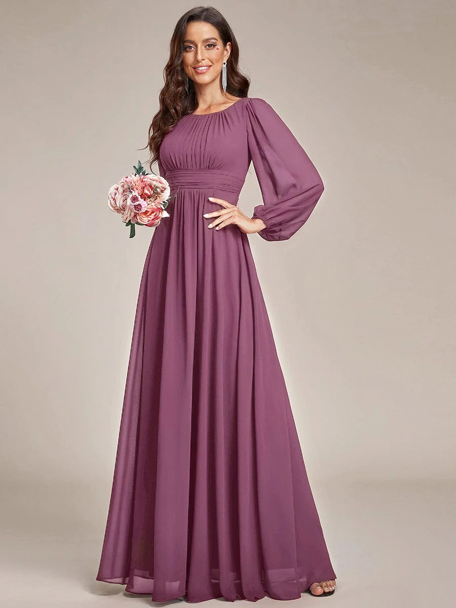 ever CELESTE|Chiffon Long Sleeve Floor Length Mother of The Bride Dress - Image 173