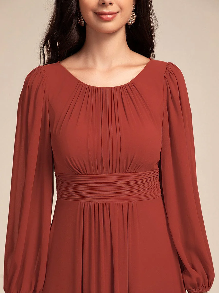 ever CELESTE|Chiffon Long Sleeve Floor Length Mother of The Bride Dress - Image 184