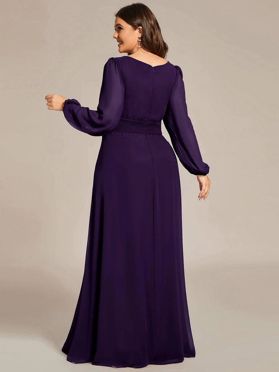 ever CELESTE|Chiffon Long Sleeve Floor Length Mother of The Bride Dress - Image 44