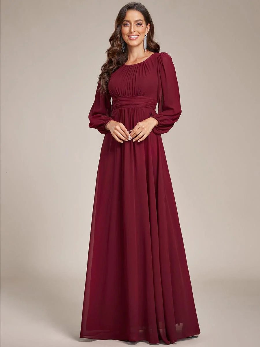 ever CELESTE|Chiffon Long Sleeve Floor Length Mother of The Bride Dress - Image 7