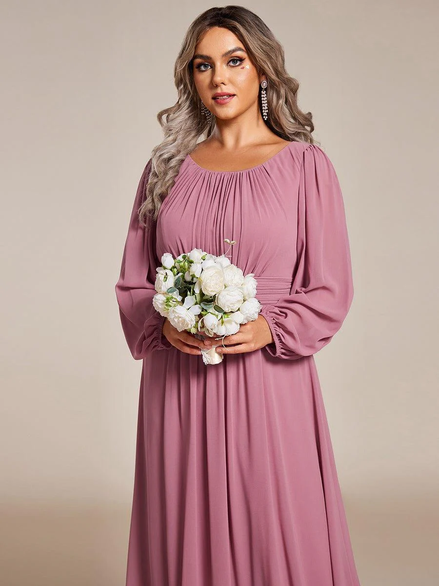 ever CELESTE|Chiffon Long Sleeve Floor Length Mother of The Bride Dress - Image 86