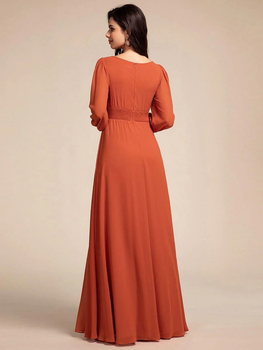 ever CELESTE|Chiffon Long Sleeve Floor Length Mother of The Bride Dress - Image 88