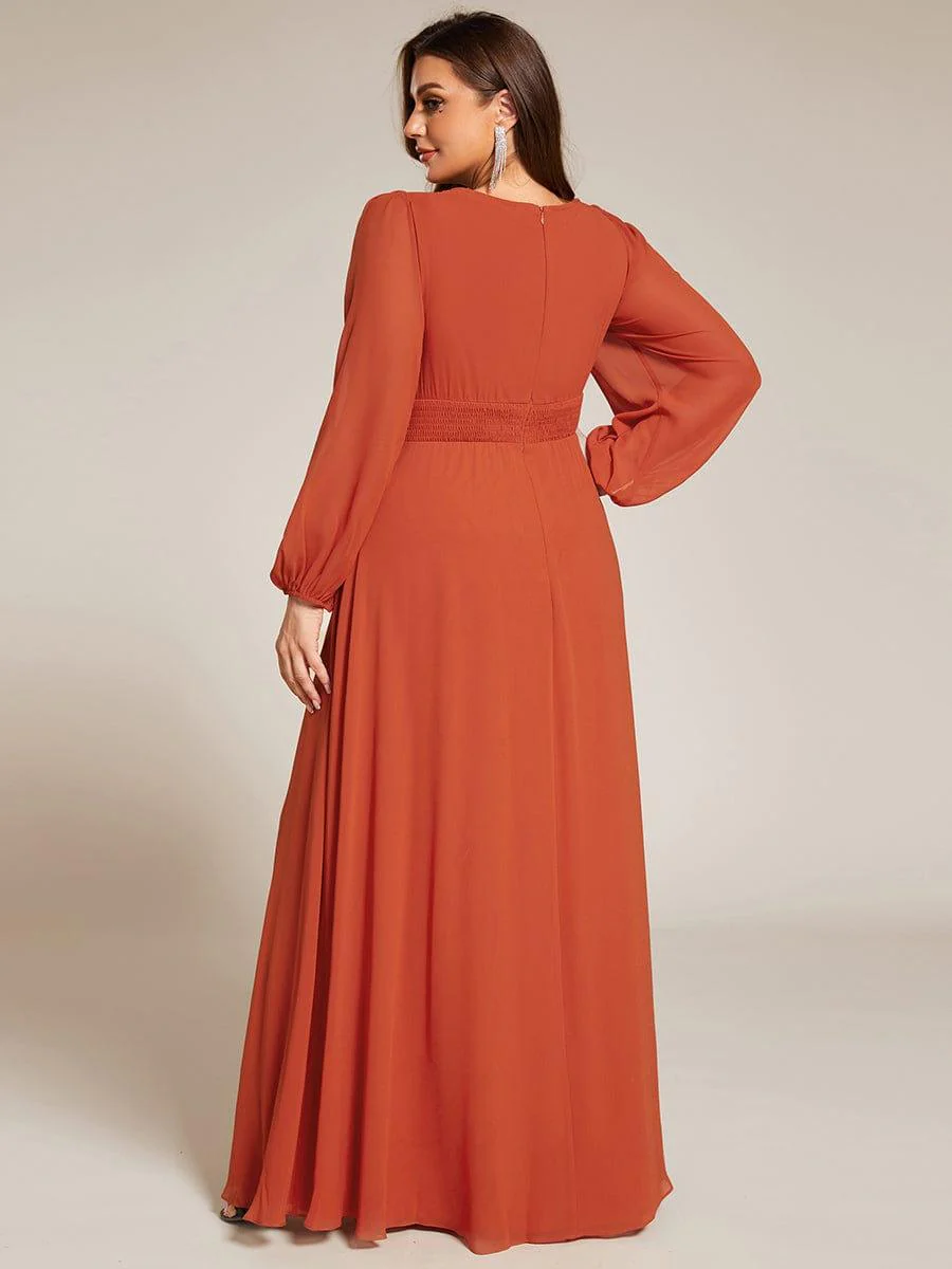 ever CELESTE|Chiffon Long Sleeve Floor Length Mother of The Bride Dress - Image 93